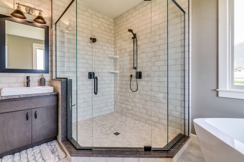 Glass Panel Divider in Shower Area